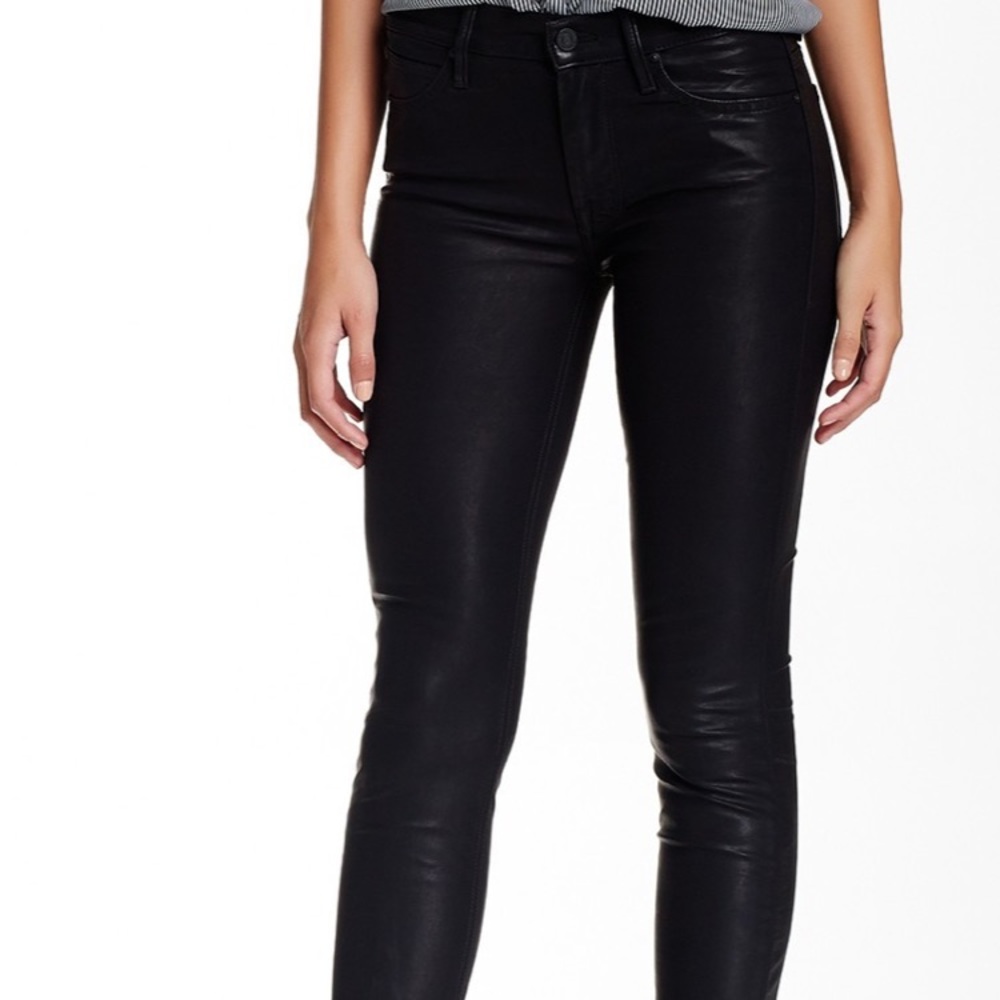 MOTHER The Muse Skinny Ankle Faux Leather Jeans 26
